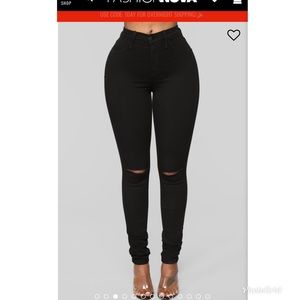 Fashion nova black Canopy jeans size 0